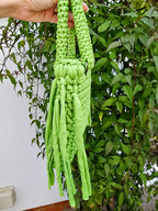 Lime Green Handmade T-Shirt Yarn Handbag
