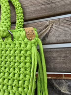 Lime Green Handmade T-Shirt Yarn Handbag