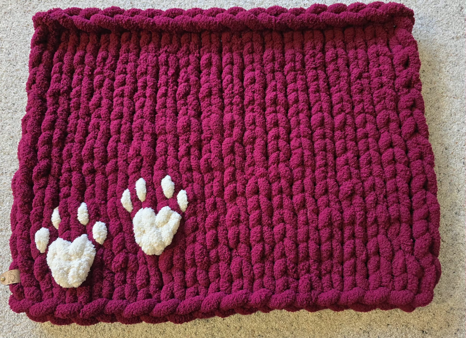 Customisable Plush Dog Mat – Handmade Chenille