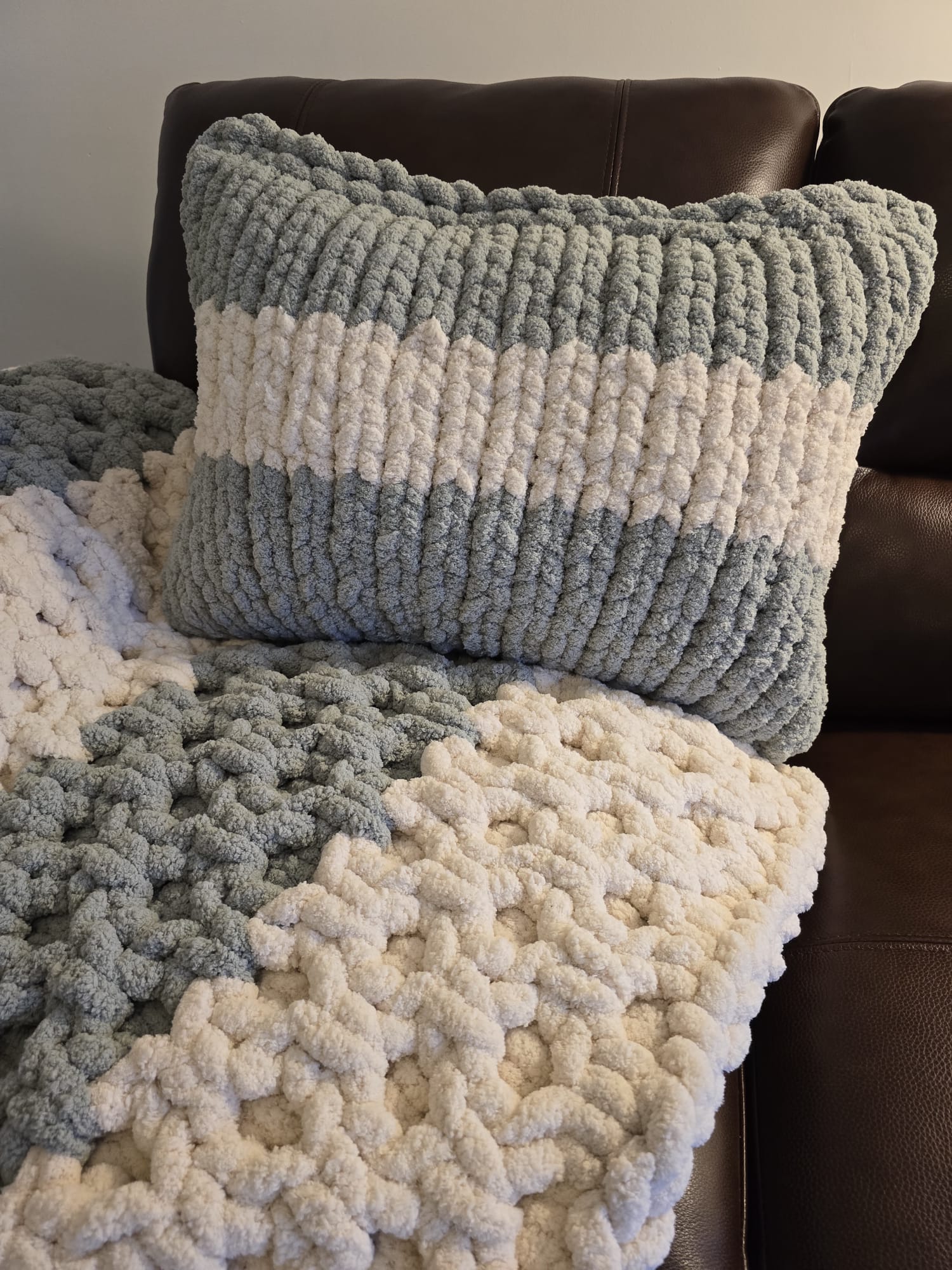 Customisable The "Sage Sanctuary" Honeycomb Pillow – Handmade Chenille