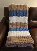 Customisable The Driftwood Stripe Blanket- Sample – Handmade Chenille