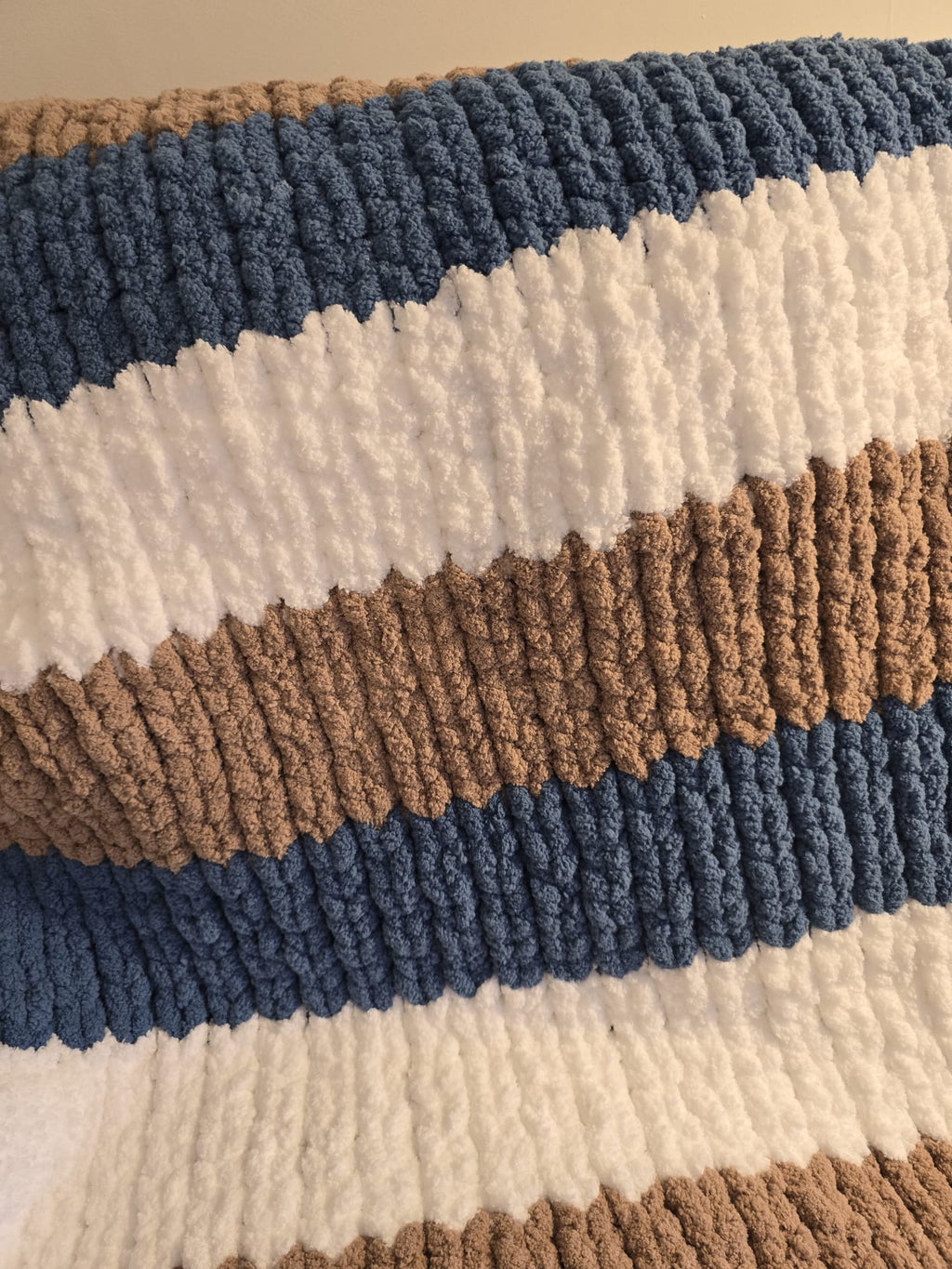 Customisable The Driftwood Stripe Blanket- Sample – Handmade Chenille
