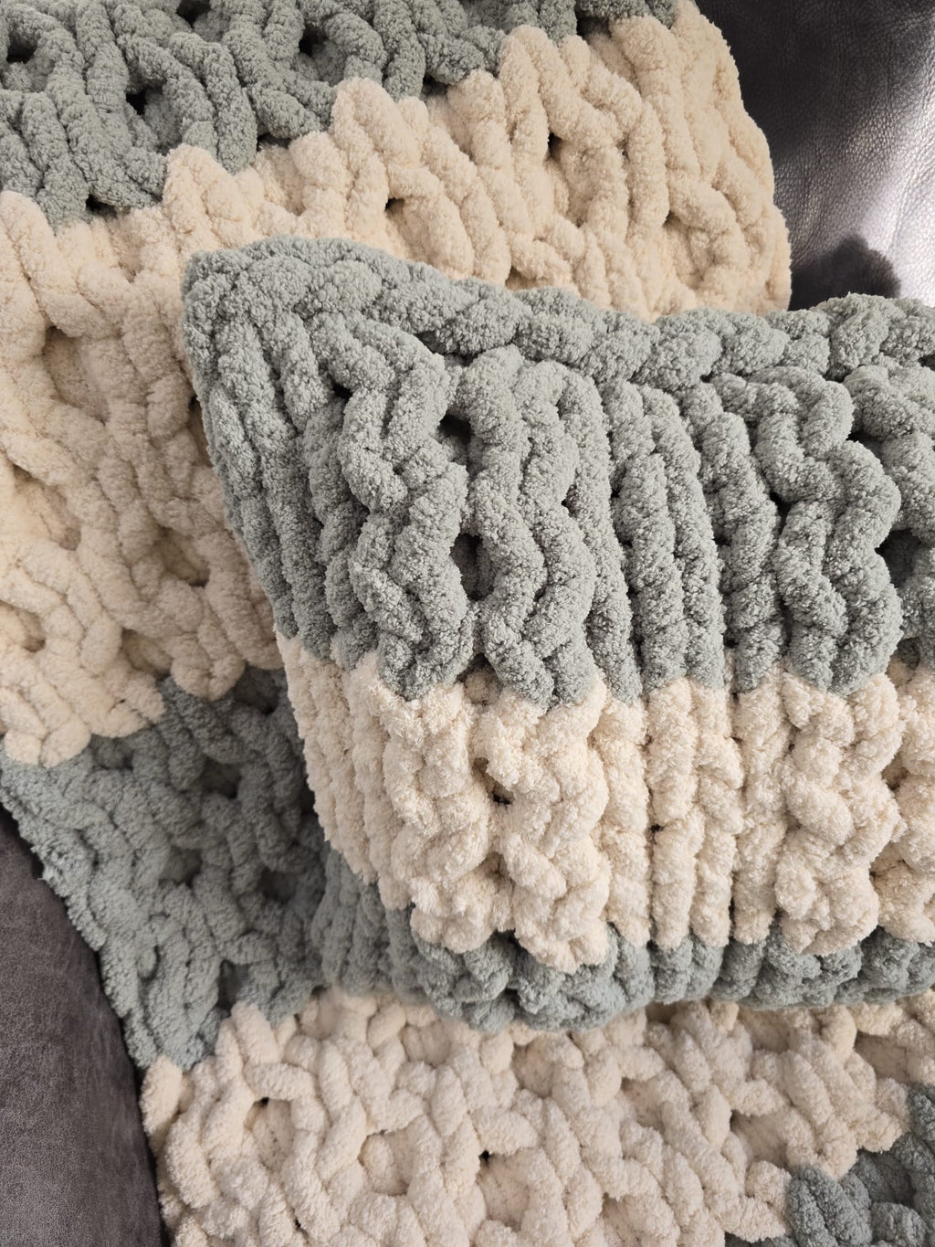 Customisable The "Sage Sanctuary" Honeycomb Pillow – Handmade Chenille