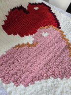 Customisable Love Heart's entwined Blanket – Handmade Chenille