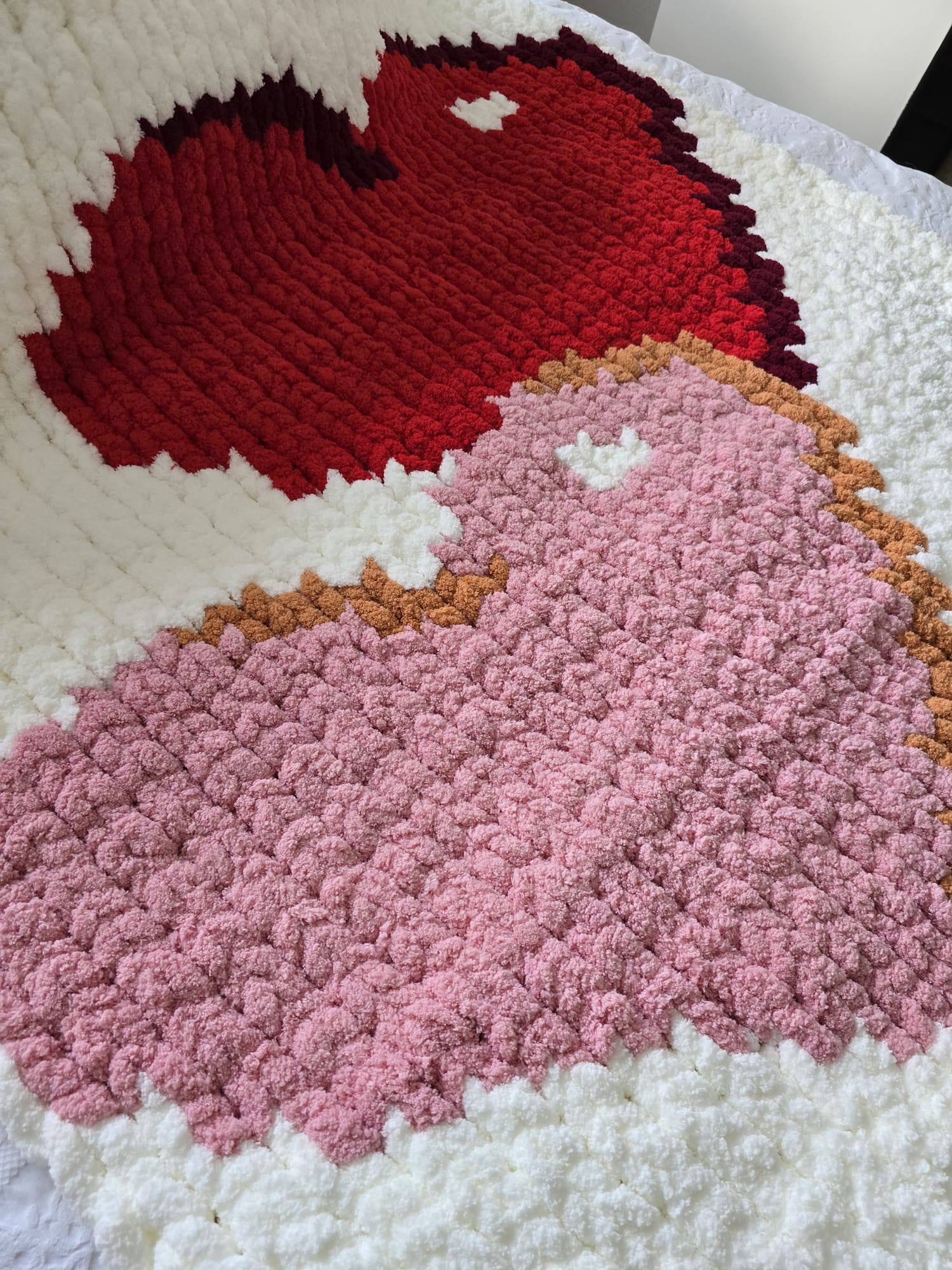 Customisable Love Heart's entwined Blanket – Handmade Chenille
