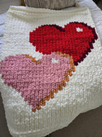 Customisable Love Heart's entwined Blanket – Handmade Chenille