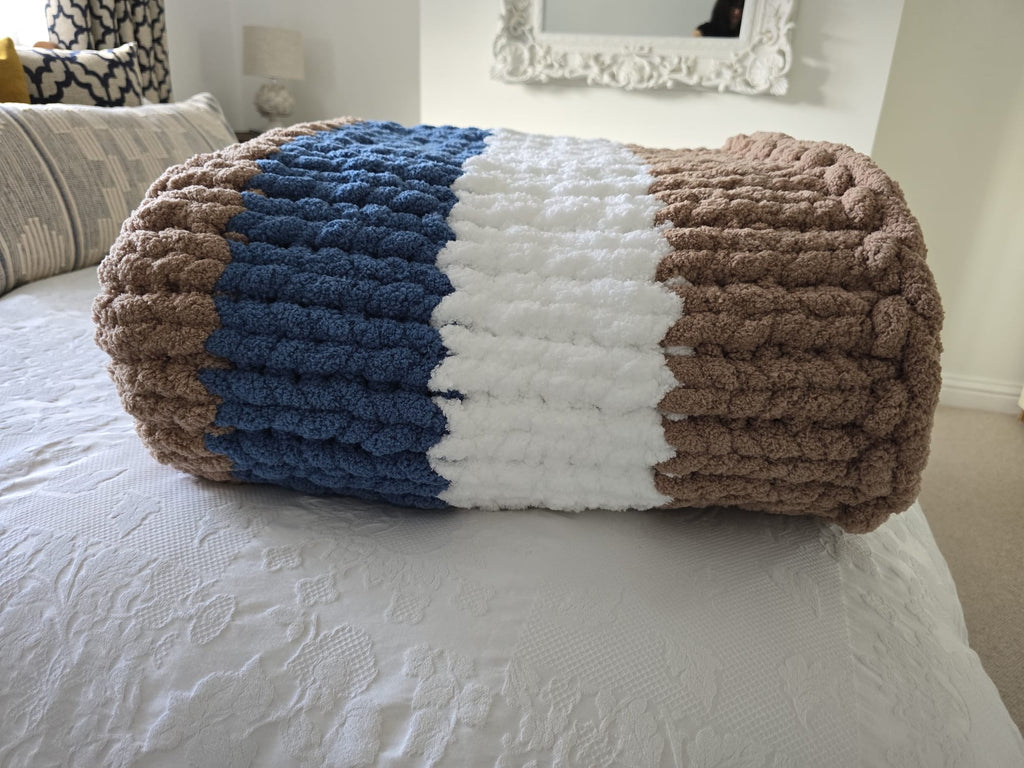 Customisable The Driftwood Stripe Blanket- Sample – Handmade Chenille