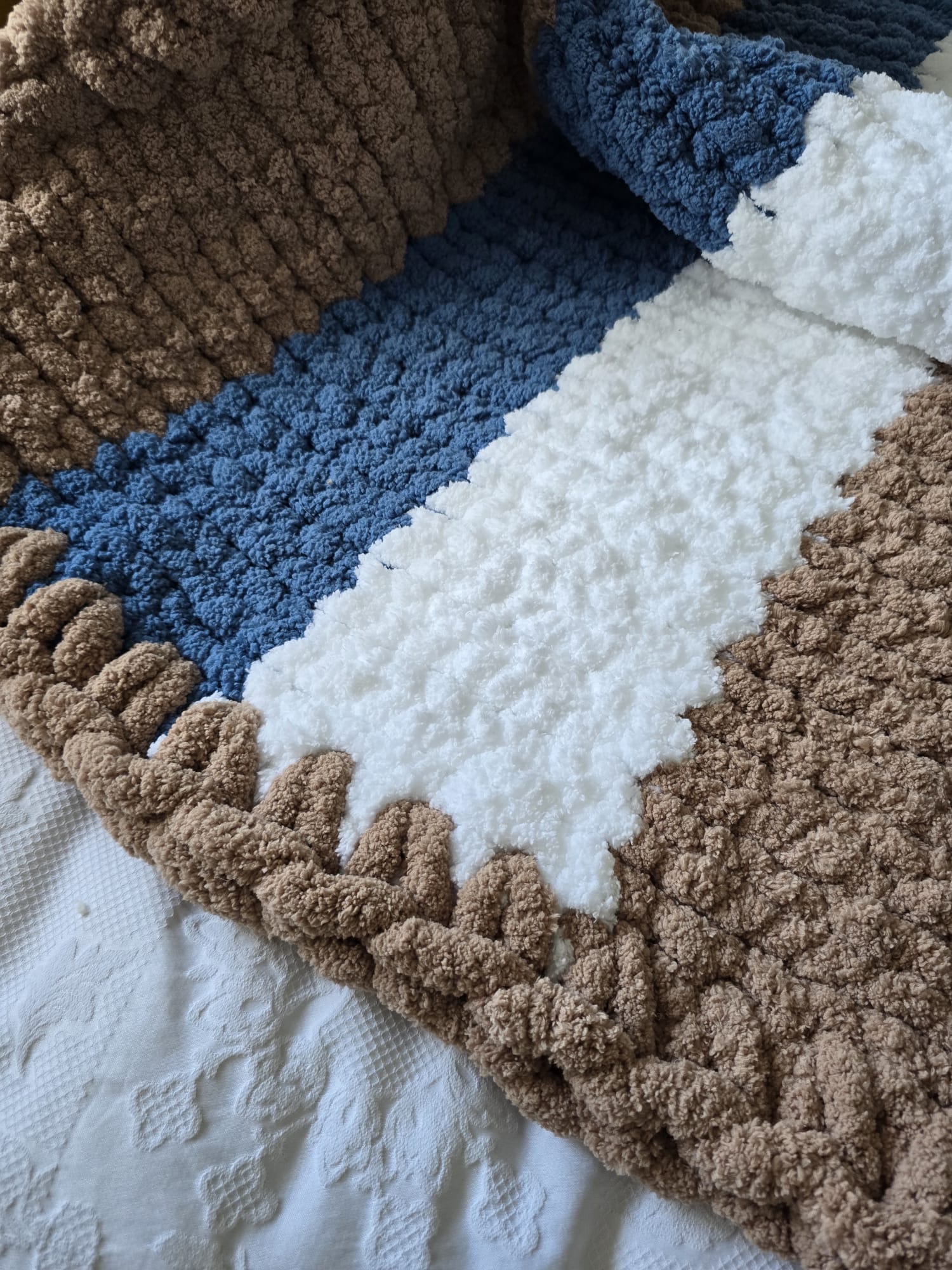 Customisable The Driftwood Stripe Blanket- Sample – Handmade Chenille