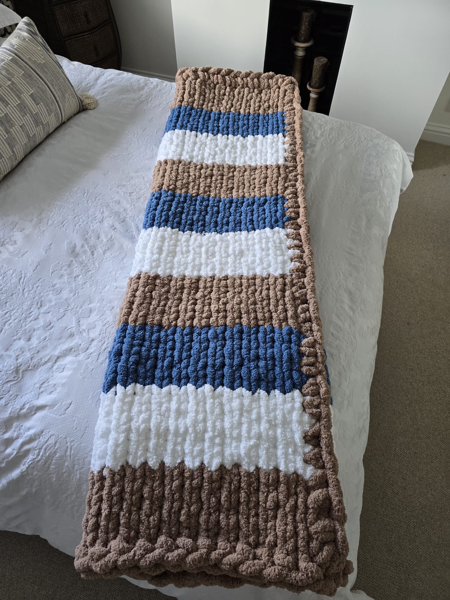 Customisable The Driftwood Stripe Blanket- Sample – Handmade Chenille