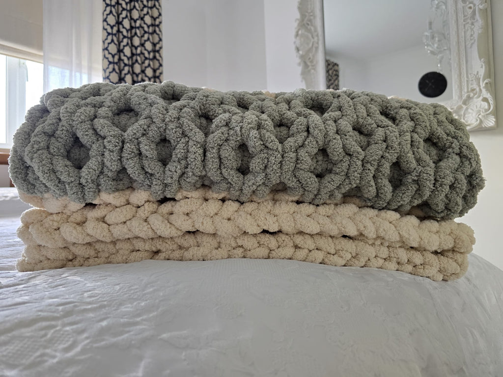 Customisable The "Sage Sanctuary" Honeycomb Bed Runner – Handmade Chenille