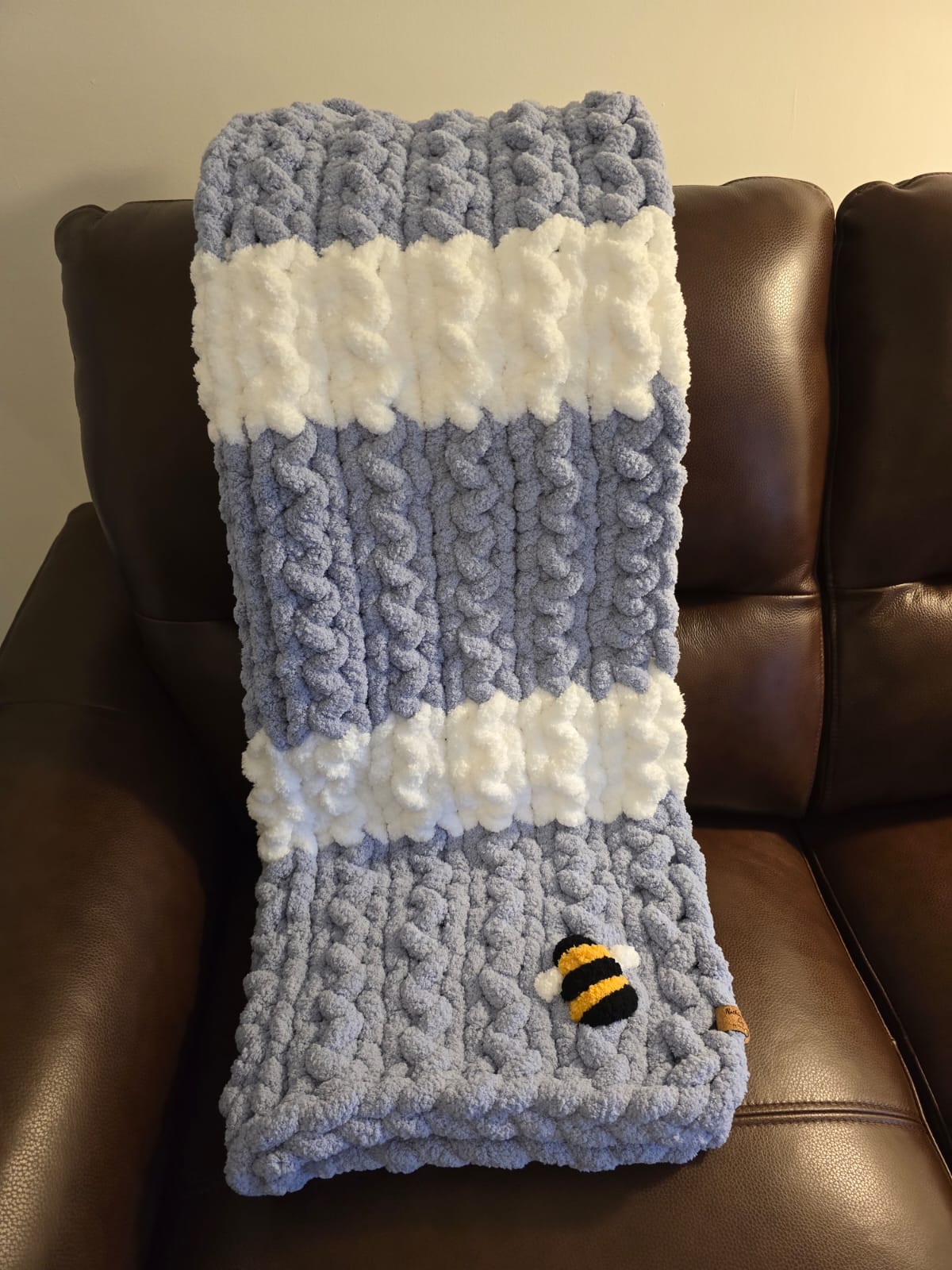 Customisable Sweetheart & Bumble Snuggle Baby Blanket – Handmade Chenille